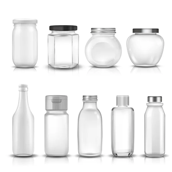 Glass jars collection — Stock Vector