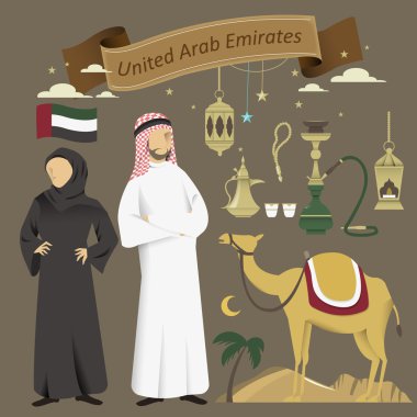 UAE culture elements set clipart