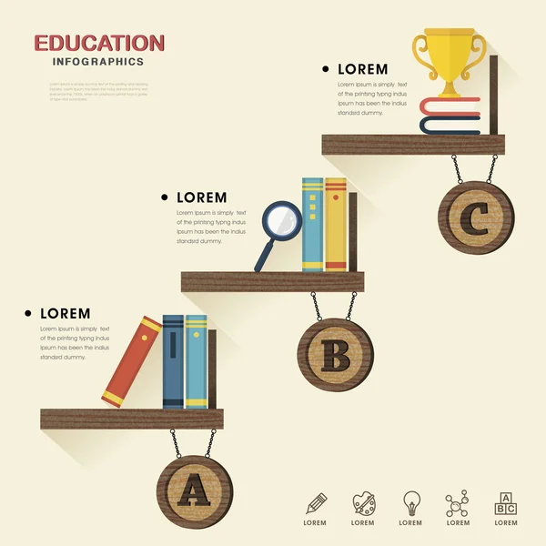 Eğitim Infographic şablonu — Stok Vektör