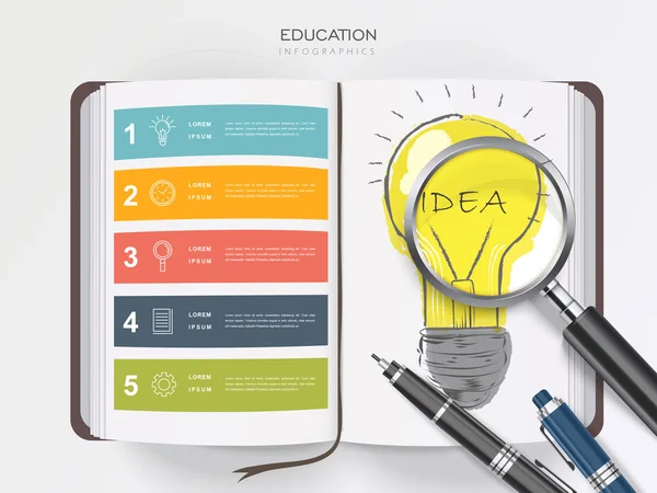 Modelo infográfico educação —  Vetores de Stock