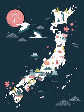 Japonya seyahat harita 