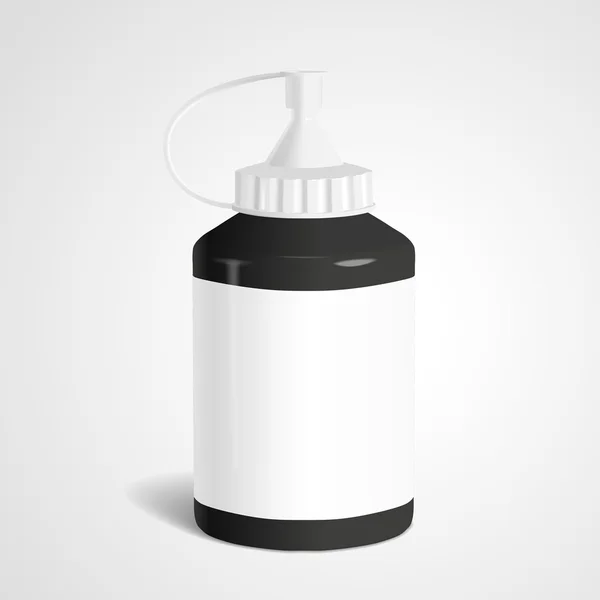 Botella de pintura en blanco — Vector de stock