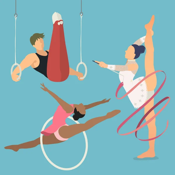 Ritmische en artistieke gymnastiek — Stockvector