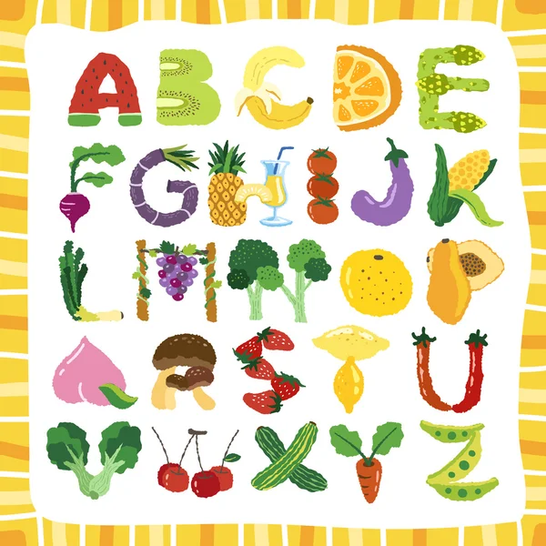 Meyve alfabesi — Stok Vektör