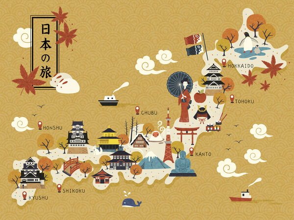 Japanese travel map