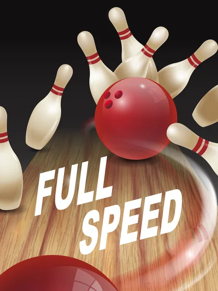 Streik Bowling 3D Illustration — Stockvektor