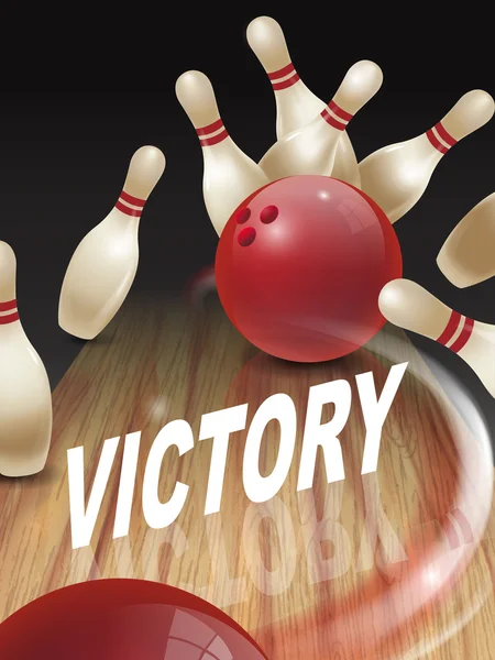 Strike bowling 3d obrázek — Stockový vektor