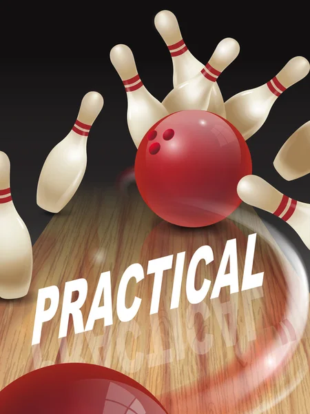 Streik Bowling 3D Illustration — Stockvektor