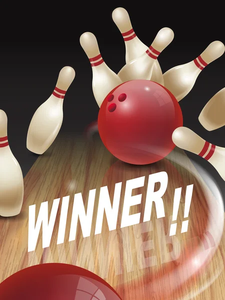 Strike bowling 3d ilustracja — Wektor stockowy