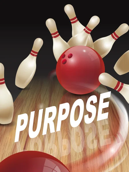 Sciopero bowling illustrazione 3D — Vettoriale Stock