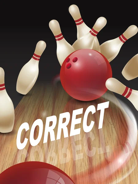 Streik Bowling 3D Illustration — Stockvektor