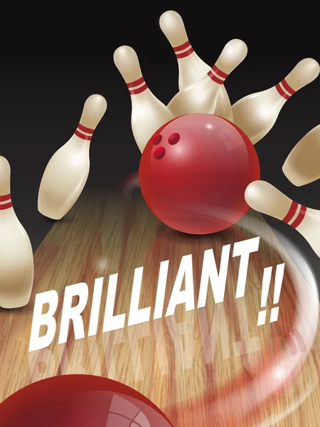 Strike Bowling 3D иллюстрация — стоковый вектор