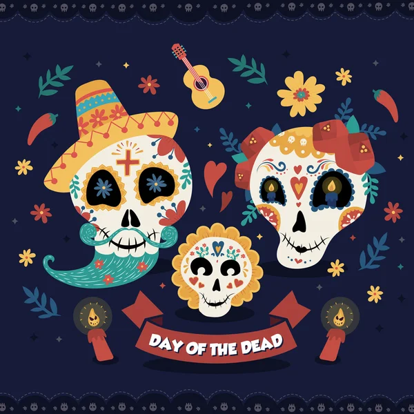Day of the dead poster — Stock Vector