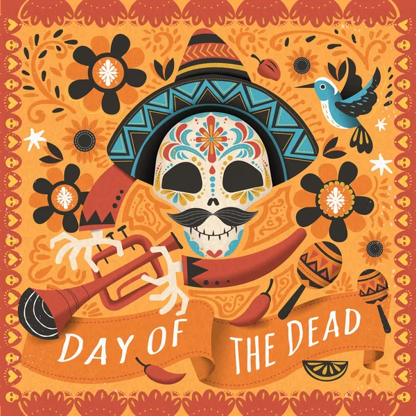 Day of the dead poster — Stock Vector
