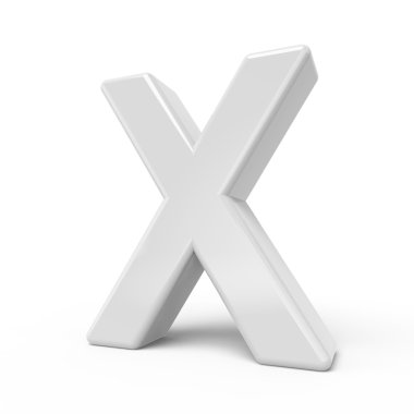 3D render Beyaz harf X