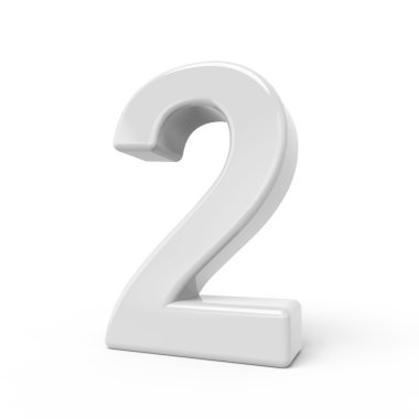 3D render beyaz sayı 2