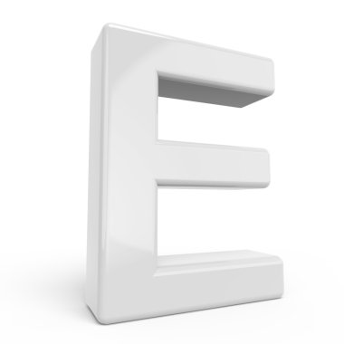 3D render Beyaz harf E