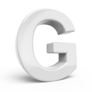 3D render Beyaz harf G