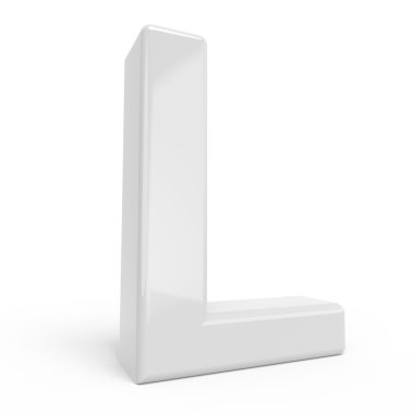 3D render Beyaz harf L