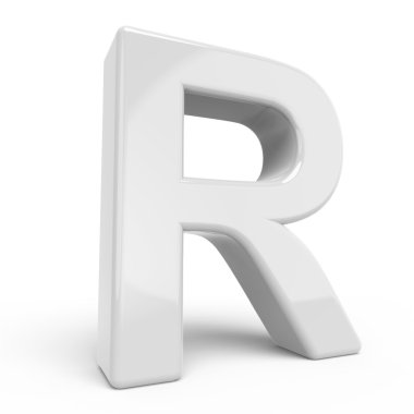 3D render Beyaz harf R