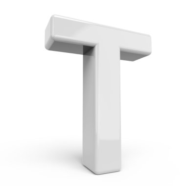 3D render Beyaz harf T