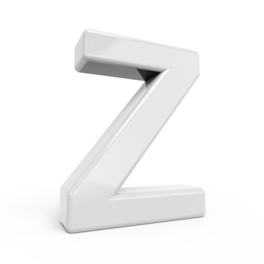 3D render Beyaz harf Z