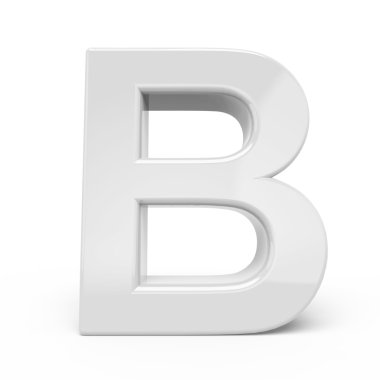 3D render Beyaz harf B