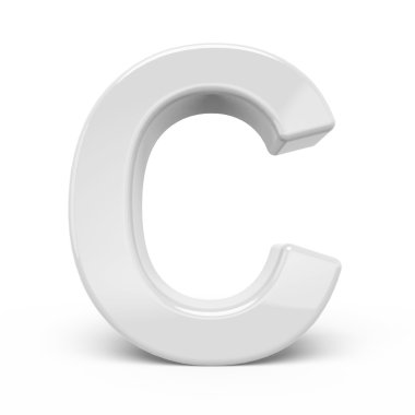 3D render Beyaz harf C