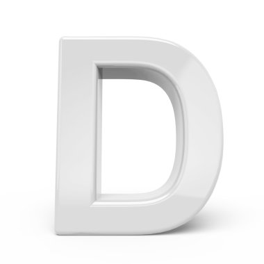 3D render Beyaz harf D