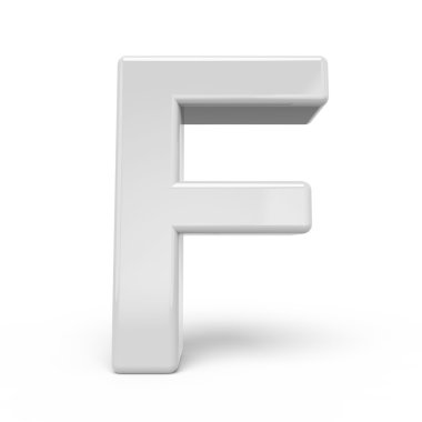 3D render Beyaz harf F