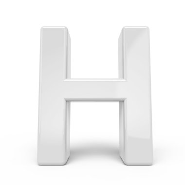 3D render Beyaz harf H