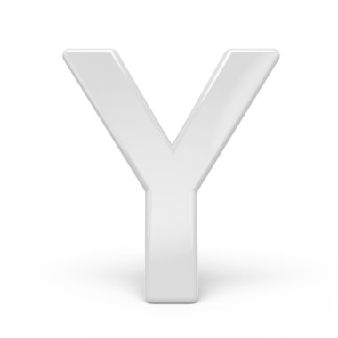 3D render Beyaz harf Y