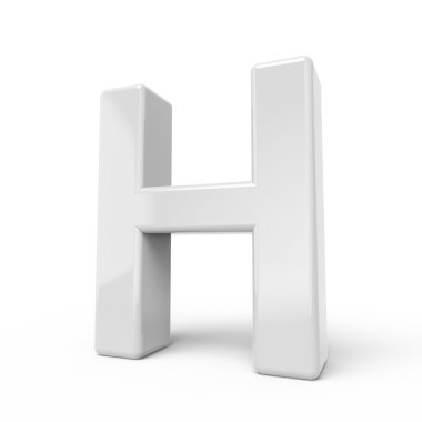 3D render Beyaz harf H