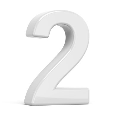 3D render beyaz sayı 2