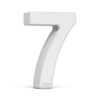 3D render beyaz sayı 7