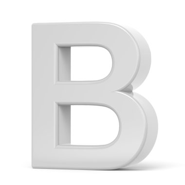 3D render Beyaz harf B