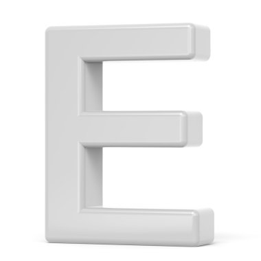 3D render Beyaz harf E