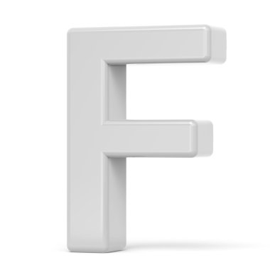 3D render Beyaz harf F