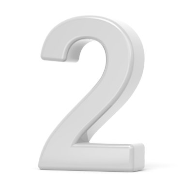 3D render beyaz sayı 2