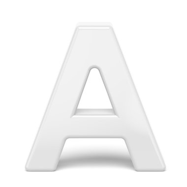 3D render Beyaz harf A 