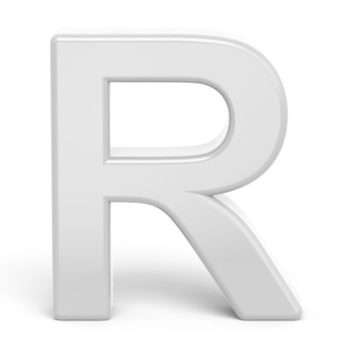 3D render Beyaz harf R