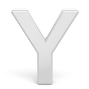 3D render Beyaz harf Y