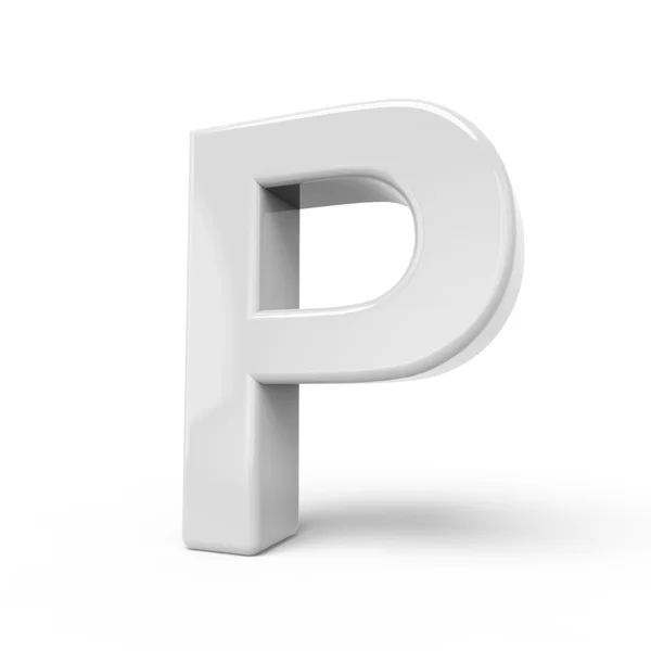 3D rendering white letter P — Stock Photo, Image