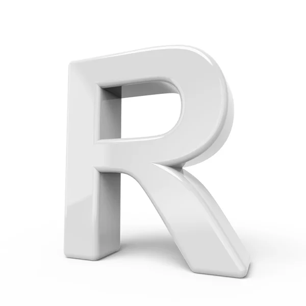 3D rendering white letter R — Stock Photo, Image