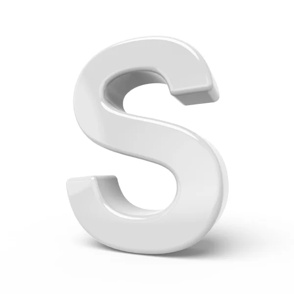 3D rendering white letter S — Stock Photo, Image