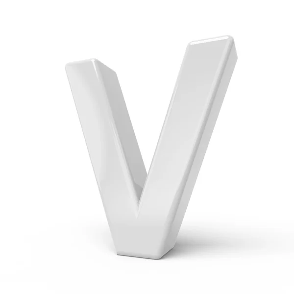 3D render Beyaz harf V — Stok fotoğraf