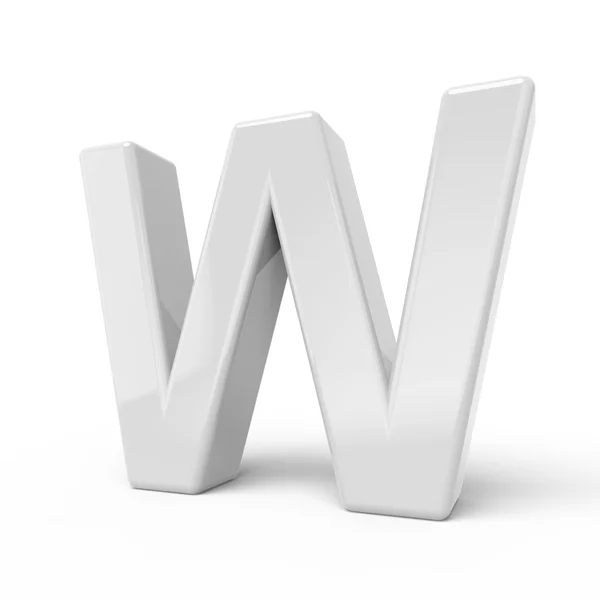3D rendering witte letter W — Stockfoto