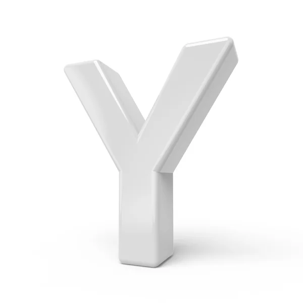 3D render Beyaz harf Y — Stok fotoğraf
