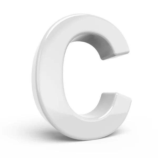 3D rendering witte letter C — Stockfoto