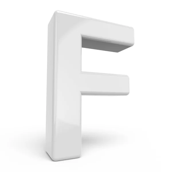 3D рендеринг белой буквы F — стоковое фото